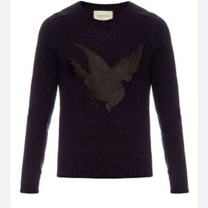 Gucci mens sweater bird wool cashmere blend-AA10